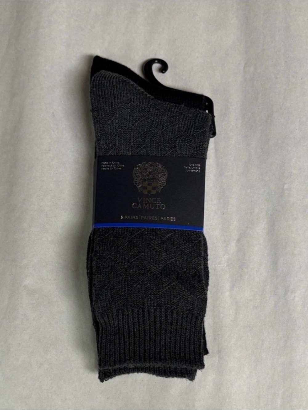 New Vince Camuto Socks Men’s 2 Pair Black Casual Socks Business Classic Dress
